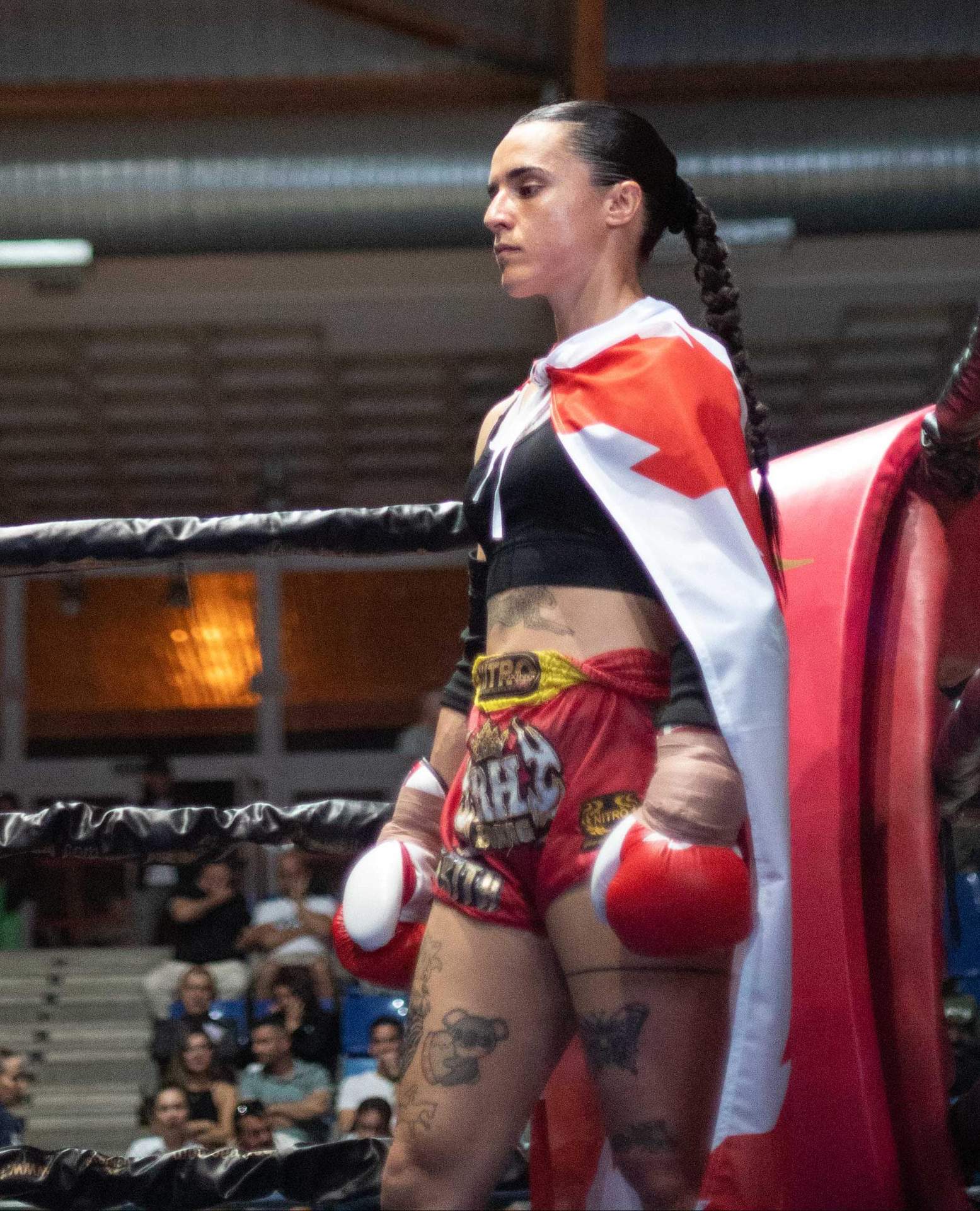 La soldado Teresa Baos, en un combate de Muay Thai.