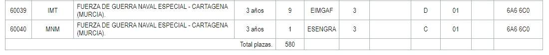 Convocatoria de ingreso en las escalas de Tropa y Marinería.