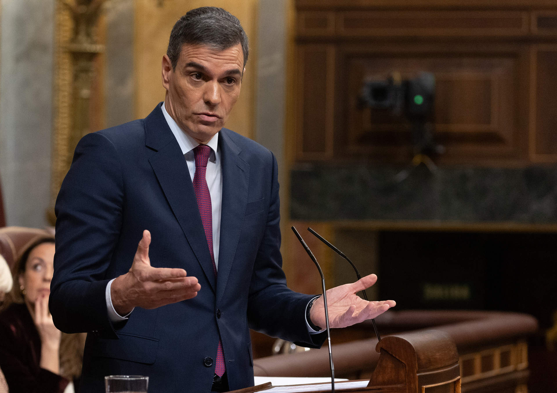 El presidente del Gobierno, Pedro Sánchez, interviene durante un pleno en el Congreso de los Diputados, a 20 de diciembre de 2023, en Madrid.