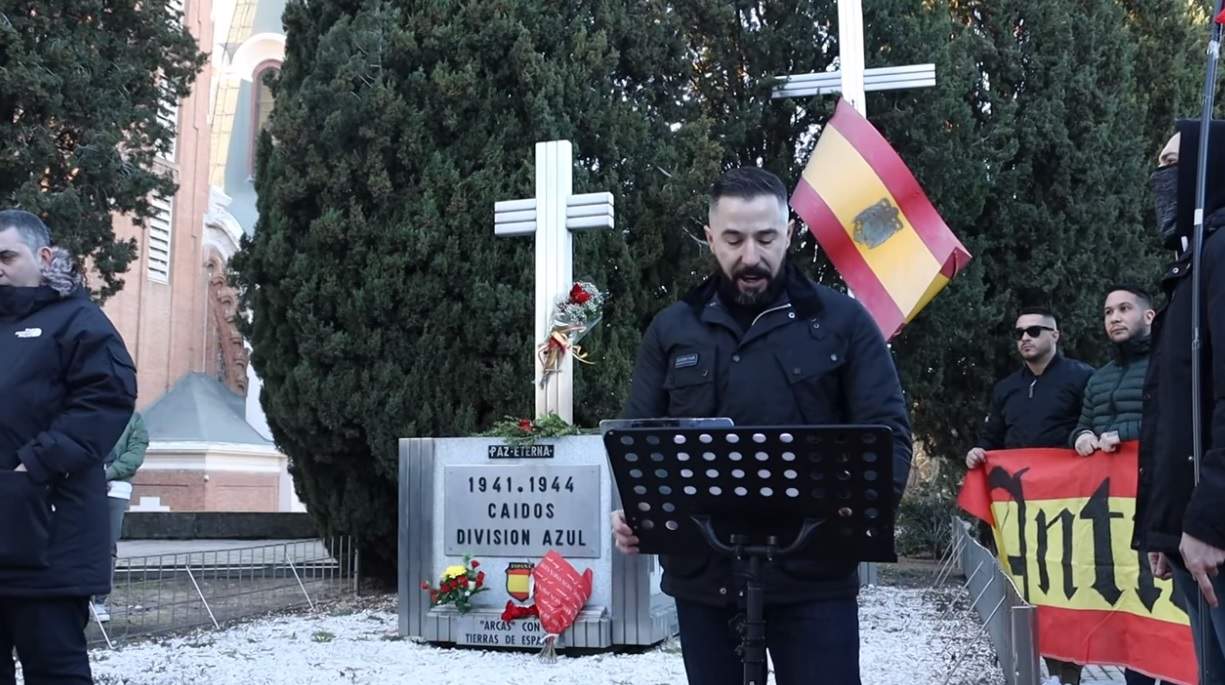 Carlos San Frutos, de Facta, en el homenaje a la División Azul.