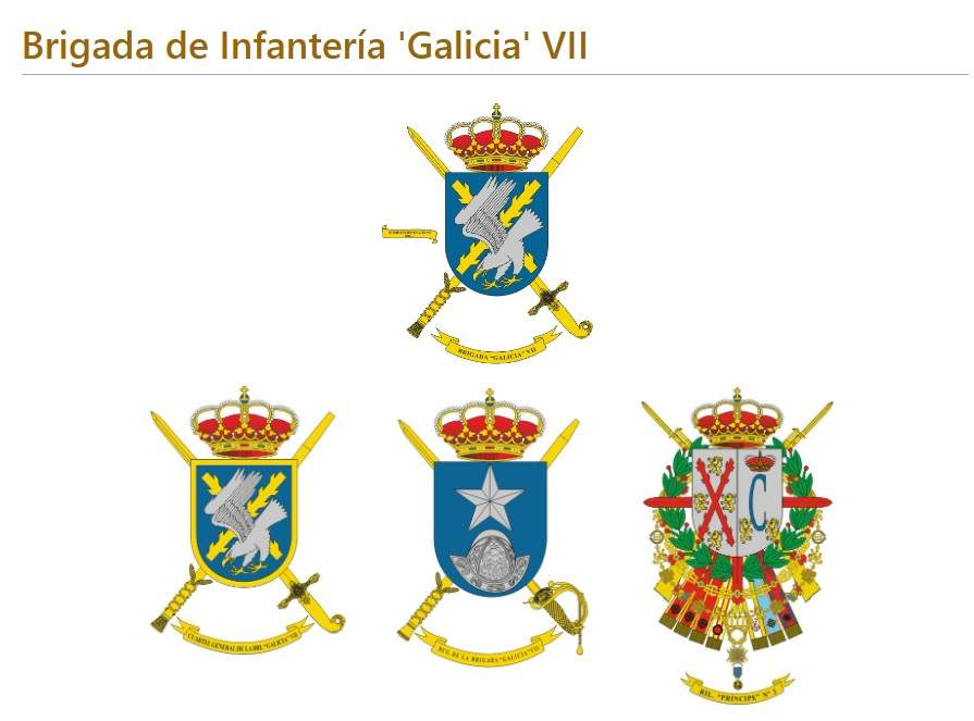 Escudos de la Brigada Galicia VII.