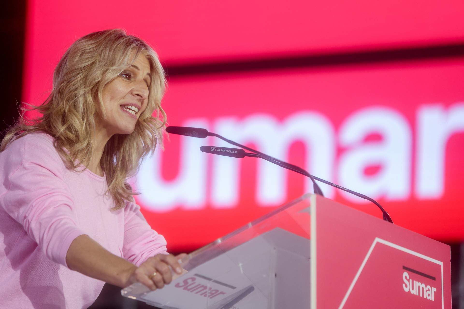 Yolanda Díaz evita comentar la marcha de Mès con BNG, Bildu y ERC para las europeas y reivindica a la candidata de Sumar