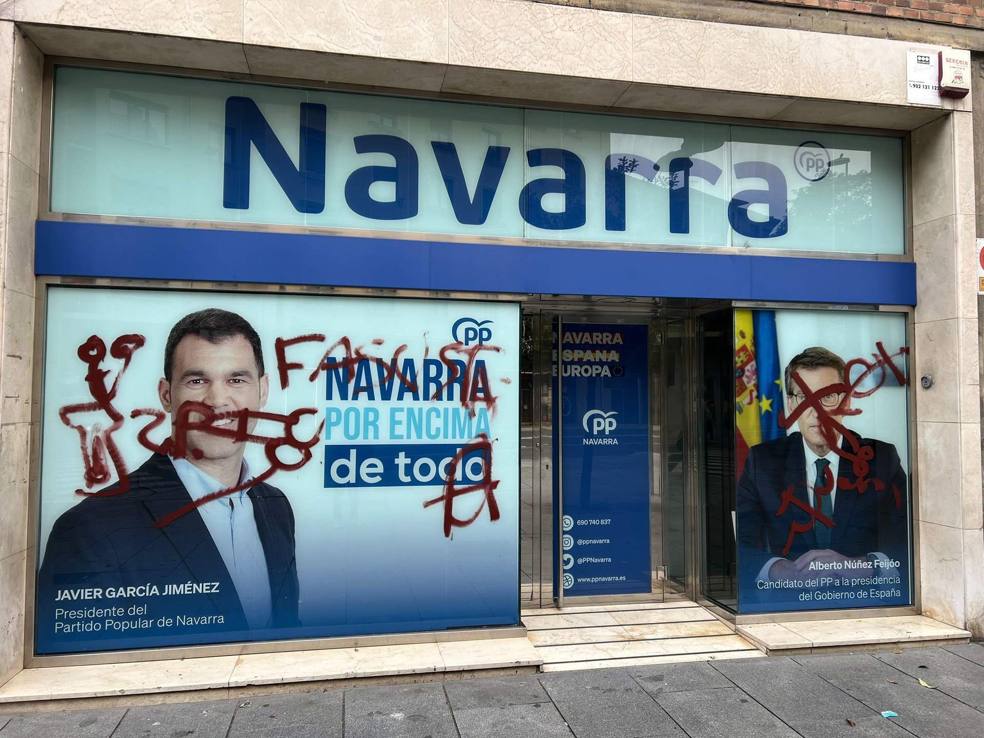 Gamarra ve  inadmisible  el ataque a la sede del PP en Navarra y avisa que  por mucho que lo intenten  no les  callarán 