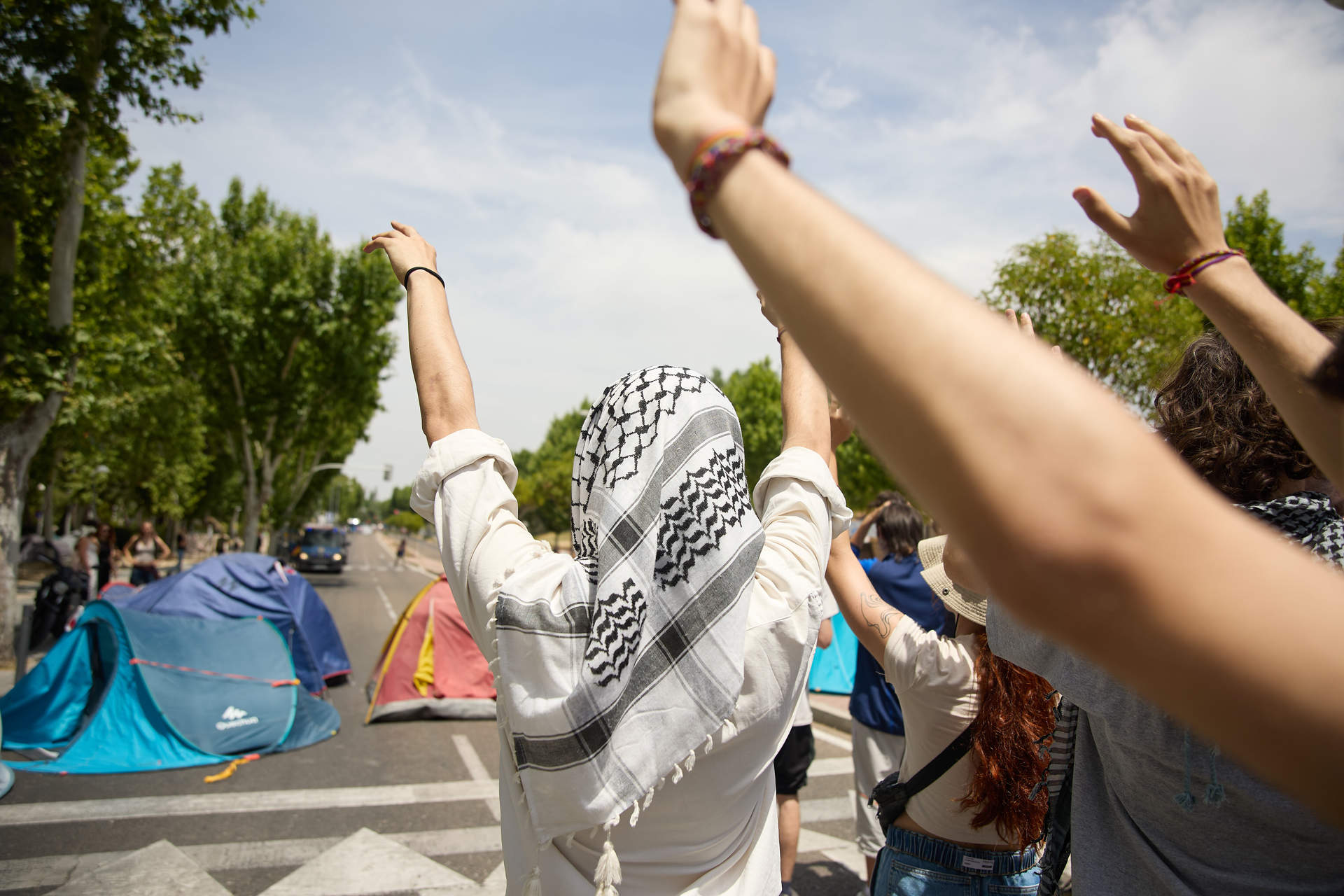 Manifestación propalestina en la Universidad Complutense de Madrid (Foto: Jesús Hellín / Europa Press).