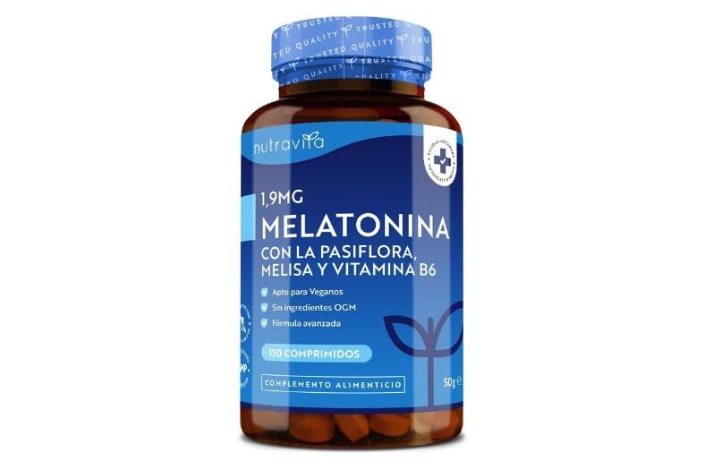 Melatonina pura 1,9 mg con flor de pasión, bálsamo de limón y vitamina B6 – Nutravita