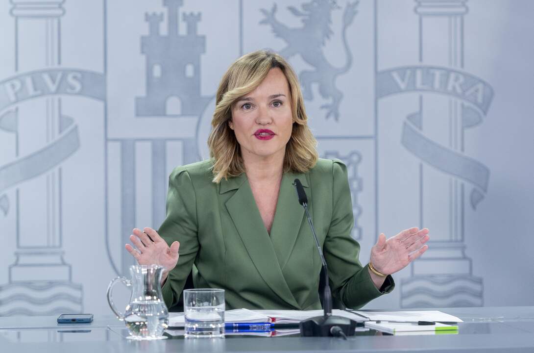 La ministra Portavoz, Pilar Alegría, durante una rueda de prensa posterior al Consejo de Ministros, en el Complejo de La Moncloa, a 7 de enero de 2025, en Madrid.