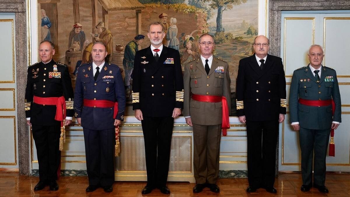 Audiencia del rey con mandos militares en el Palacio del Pardo (Foto: Casa de Su Majestad el Rey).