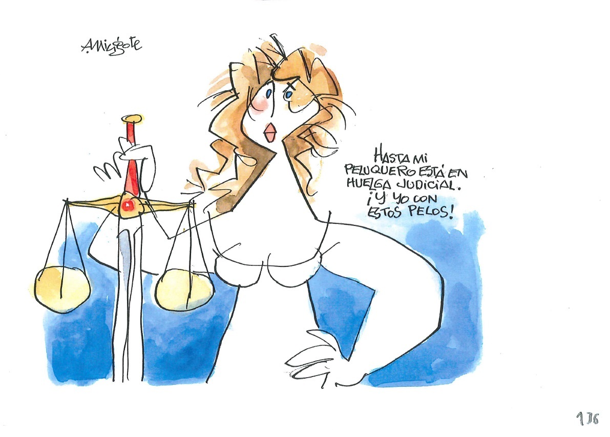 Viñetas incluidas en la muestra `Mingote y la Justicia. Para su reproducción en medios es necesario atribuir  a Fundación Antonio Mingote.