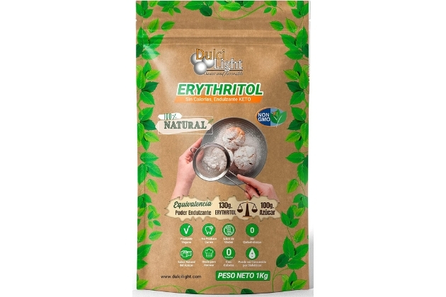 Edulcorante Eritritol Zero DulciLight 1 Kg 100% Natural Zero Calorías