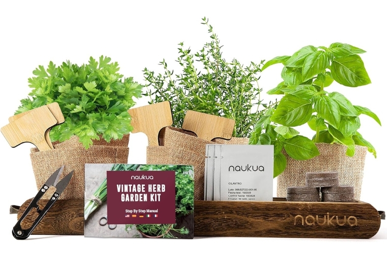 17. Kit de Cultivo de Hierbas Completo con macetas, semillas y tierra para su cocina o balcón.