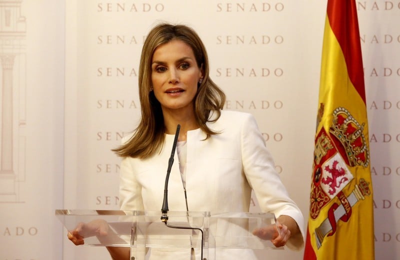 La reina Letizia, en la entrega del Premio Luis Carandell, 2014.