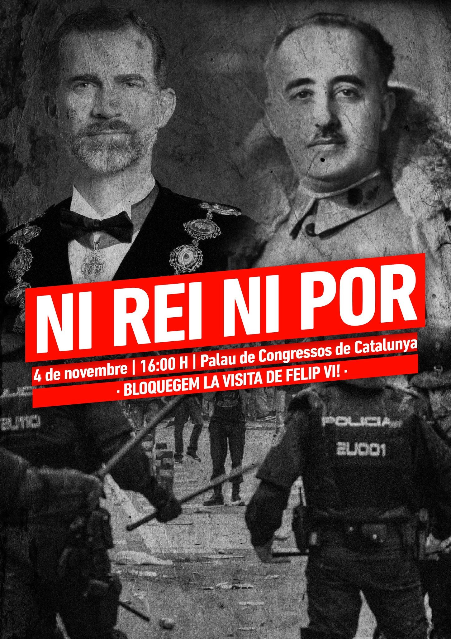 Carteles independentistas contra Felipe VI