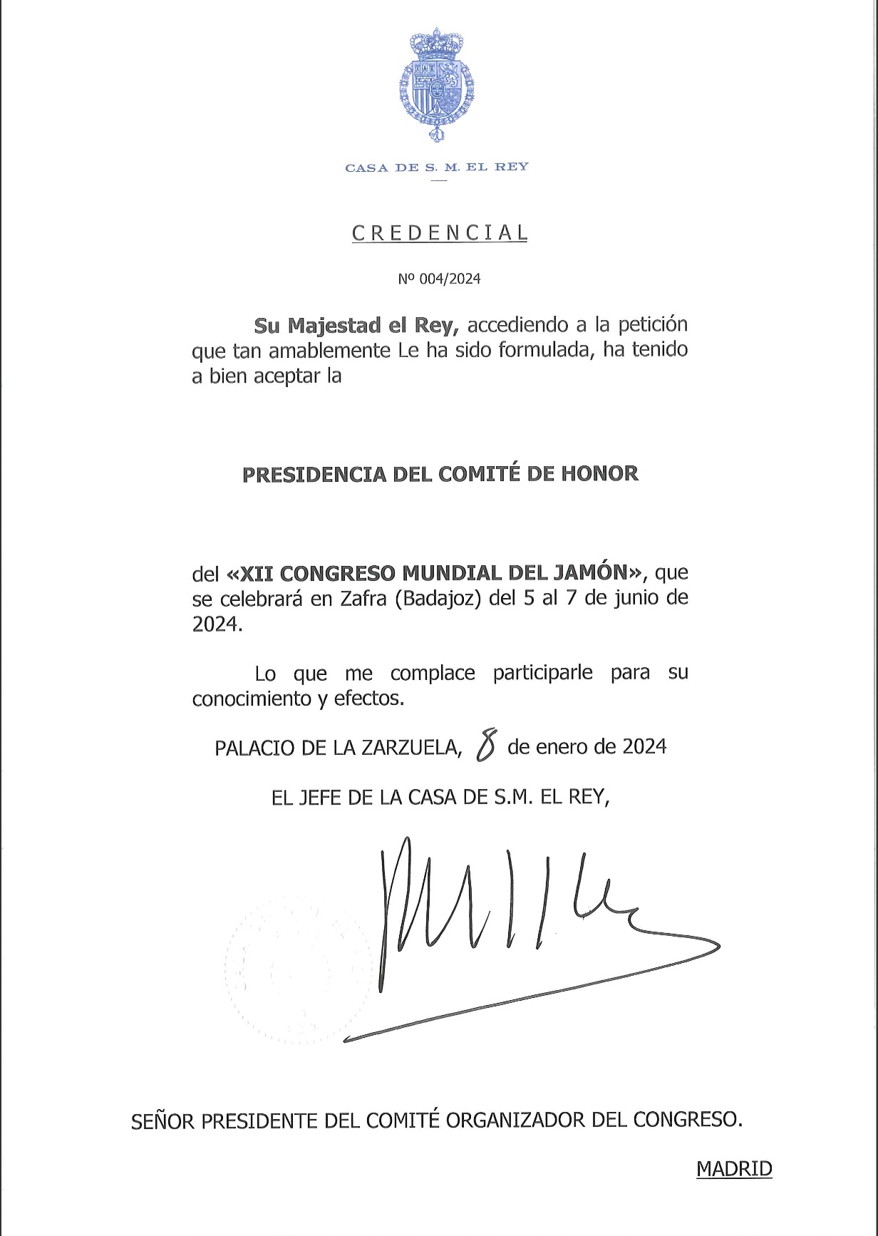 Carta de aceptación