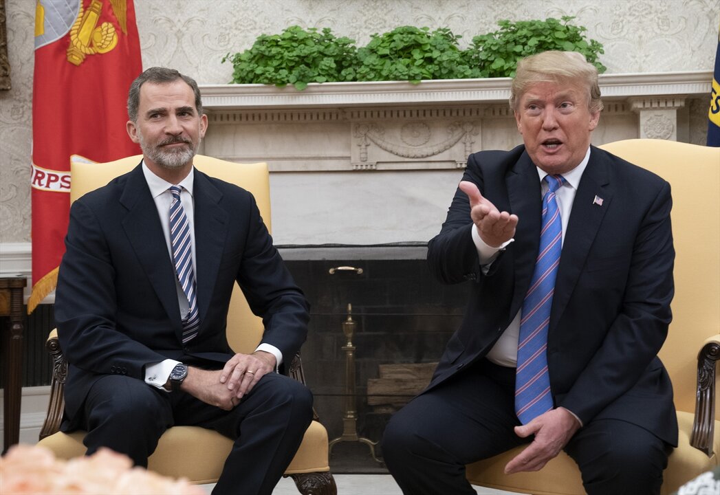 El Presidente Donald Trump junto con Felipe VI. Foto de archivo.