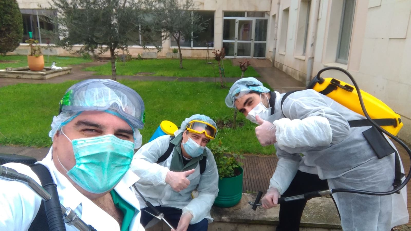 Desinfección en la residencia Barrantes.