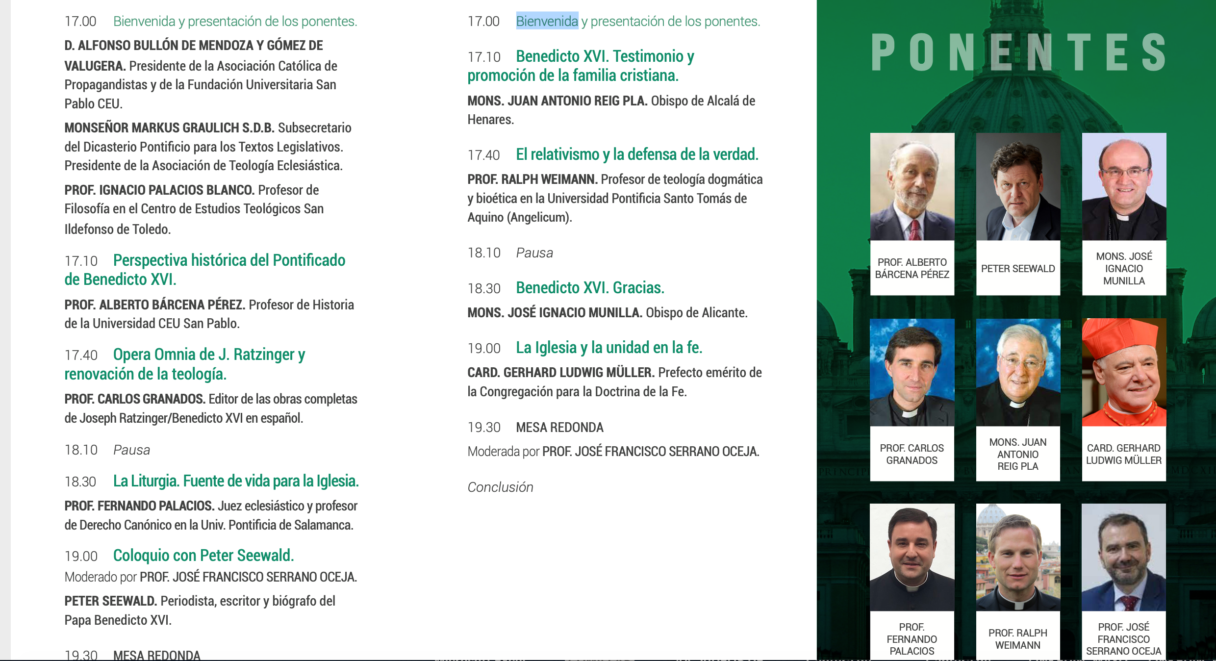 Ponentes del Congreso.
